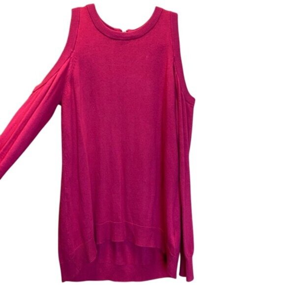 MICHAEL Michael Kors Sweaters - Michael Kors Dark Pink Crew Neck Open Shoulder Long Sleeve Sweater - S